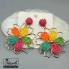 گوشواره طرح گل رنگی