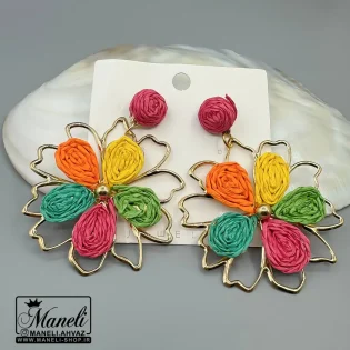 گوشواره طرح گل رنگی