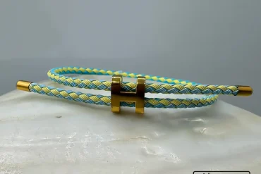 دستبند هرمس با ترکیب رنگ زرد و آبی وراداتی|14040889