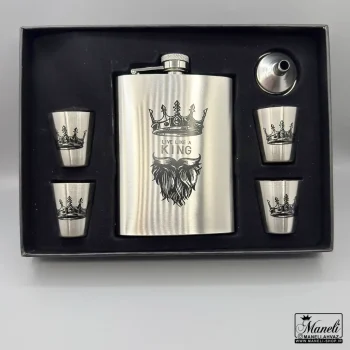 ست هیپ فلاسک و شات KING نقره ای 14040810 - Image 2