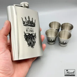 ست هیپ فلاسک و شات KING نقره ای 14040810