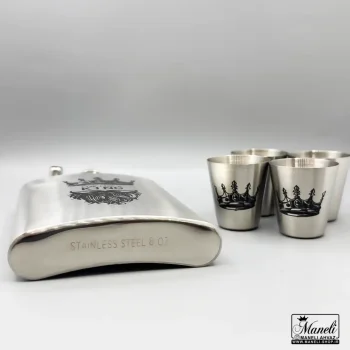 ست هیپ فلاسک و شات KING نقره ای 14040810 - Image 3