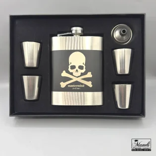 ست هیپ فلاسک و شات mastermind با طرح جمجمه