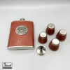 ست هیپ فلاسک و شات روکش چرم قهوه ای 14040815 - Image 4