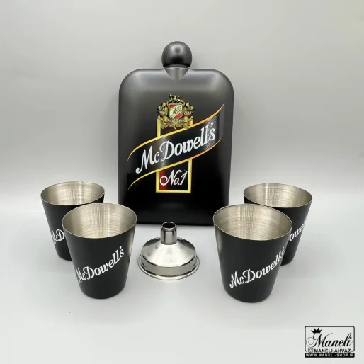 ست هیپ فلاسک و شات لاکچری مشکی 14040813