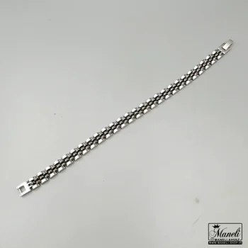 دستبند مردانه رولکس مشکی نقره ای 9 میل | استیل 14040825 - Image 4