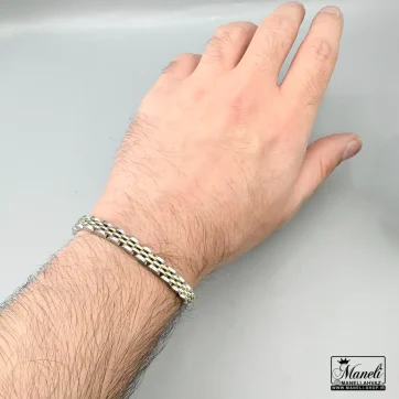 دستبند ظریف رولکس طلایی سیلور 6 میل | استیل 14040827