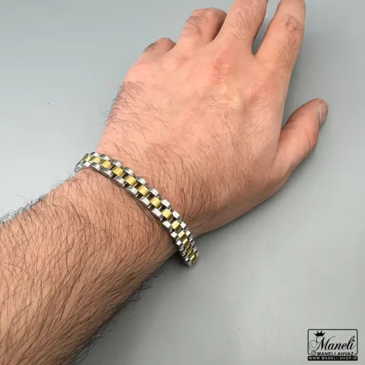 دستبند رولکس 3 رج با پهنای 8 میل | استیل 14040822