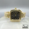 ساعت صفحه مربعی طلایی و مشکی