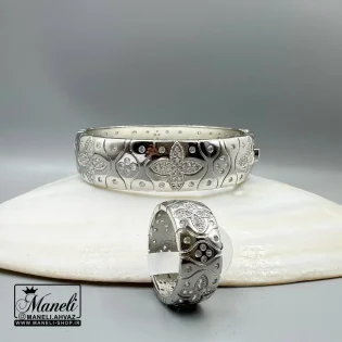 دستبند و انگشتر نقره ای