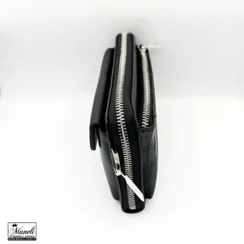 کیف دوحالته دستی و دوشی چرم طبیعی مشکی - Image 2