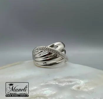 انگشتر زنانه ژوپینگ نقره ای نگین دار فری سایز|14040974