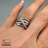 انگشتر زنانه ژوپینگ نقره ای نگین دار فری سایز|14040974 - Image 2