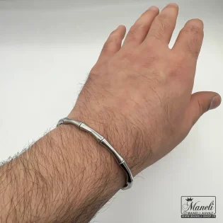 دستبند استخوانی نقره ای مردانه