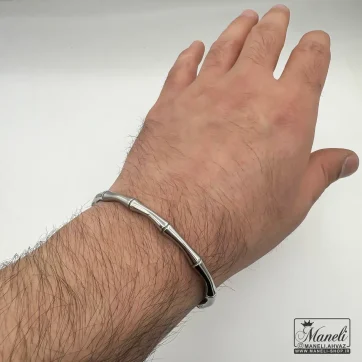 دستبند استخوانی نقره ای مردانه