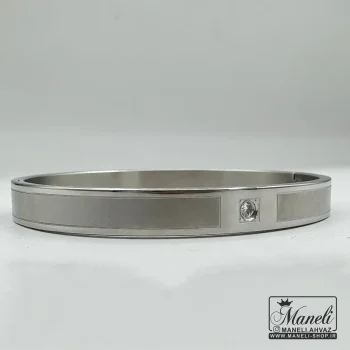 دستبند بنگل مردانه استیل رنگ نقره ای - Image 3