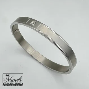 بنگل مردانه استیل رنگ نقره ای