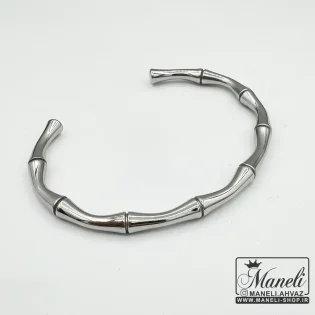 بنگل نقره ای استخوانی مردانه