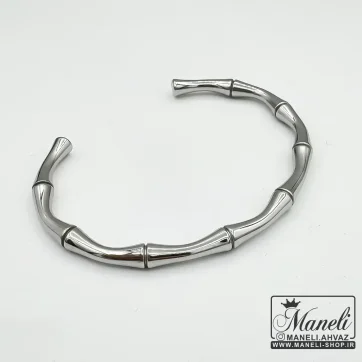 بنگل نقره ای استخوانی مردانه