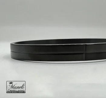 دستبند پهن مردانه مشکی ساده و شیک - Image 3