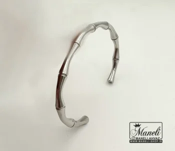 دستبند بنگل مردانه استیل رنگ نقره ای مدل استخوانی - تصویر 4