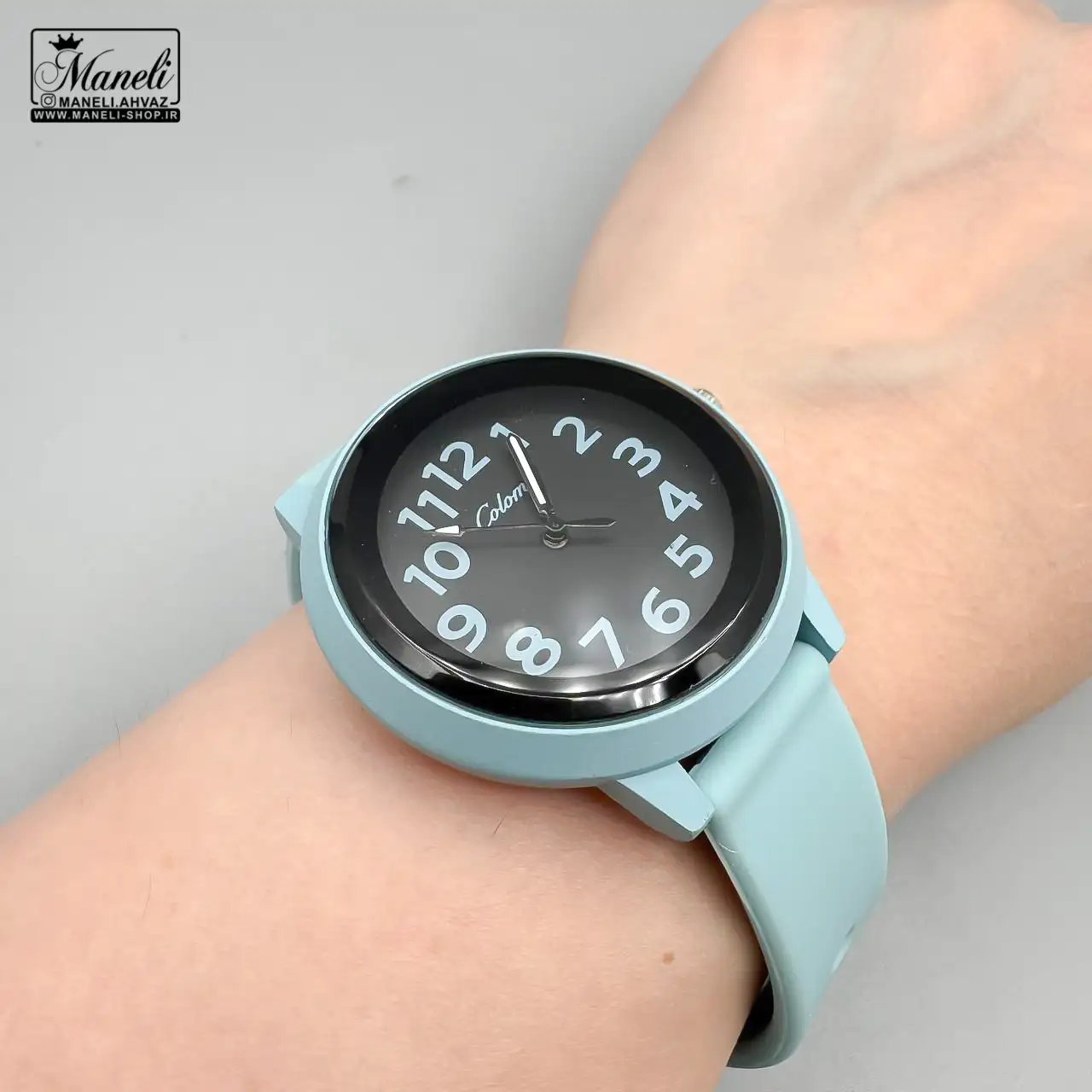 blue-watch-girl-2 ساعت دخترانه سیلیکونی آبی Colomi صفحه مشکی
