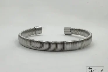 دستبند بنگل نقره ای منعطف
