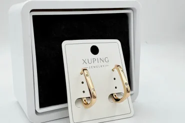 گوشواره ساده و کلاسیک ژوپینگ | طلایی