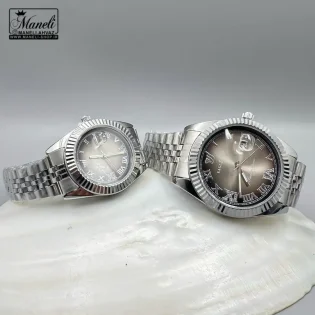 خرید ست ساعت نقره ای طرح رولکس با قیمت اقتصادی