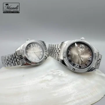 خرید ست ساعت نقره ای طرح رولکس با قیمت اقتصادی