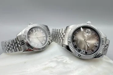 خرید ست ساعت نقره ای طرح رولکس با قیمت اقتصادی