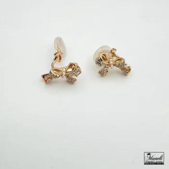 گوشواره ژوپینگ طرح پاپیون بدون نیاز به سوراخ گوش 40978 - Image 3