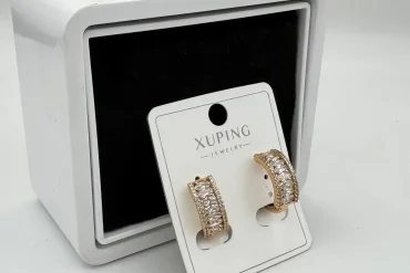 گوشواره حلقه ای نگین باگتی ژوپینگ 40975