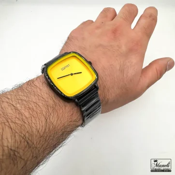 ساعت اسپریت مردانه مشکی صفحه زرد