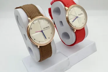 خرید ساعت دخترانه بند برزنتی bolingdun | قرمز و قهوه ای