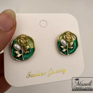 گوشواره میناکاری سبز