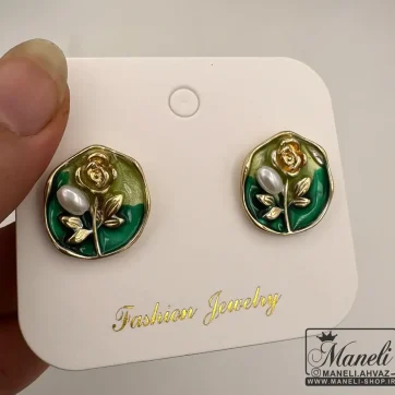 گوشواره میناکاری سبز