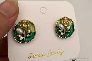 گوشواره میناکاری سبز