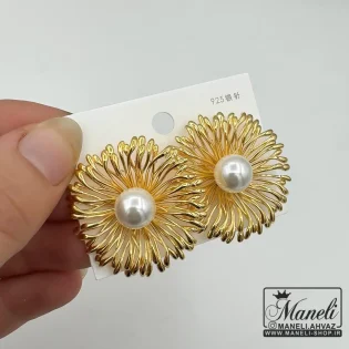 گوشواره طلایی با ترکیب مرواریدی