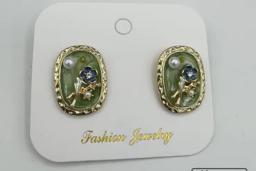 گوشواره میناکاری سبز