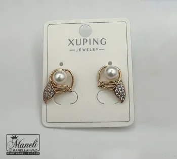 گوشواره دم وال طلایی با نگین مخراج شده - Image 4