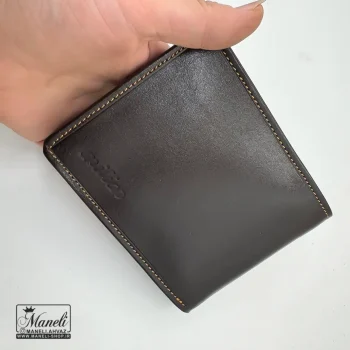 ست هدیه ای کیف کوتاه وجاسوئیچی چرم طبیعی قهوه ای سوخته - Image 2