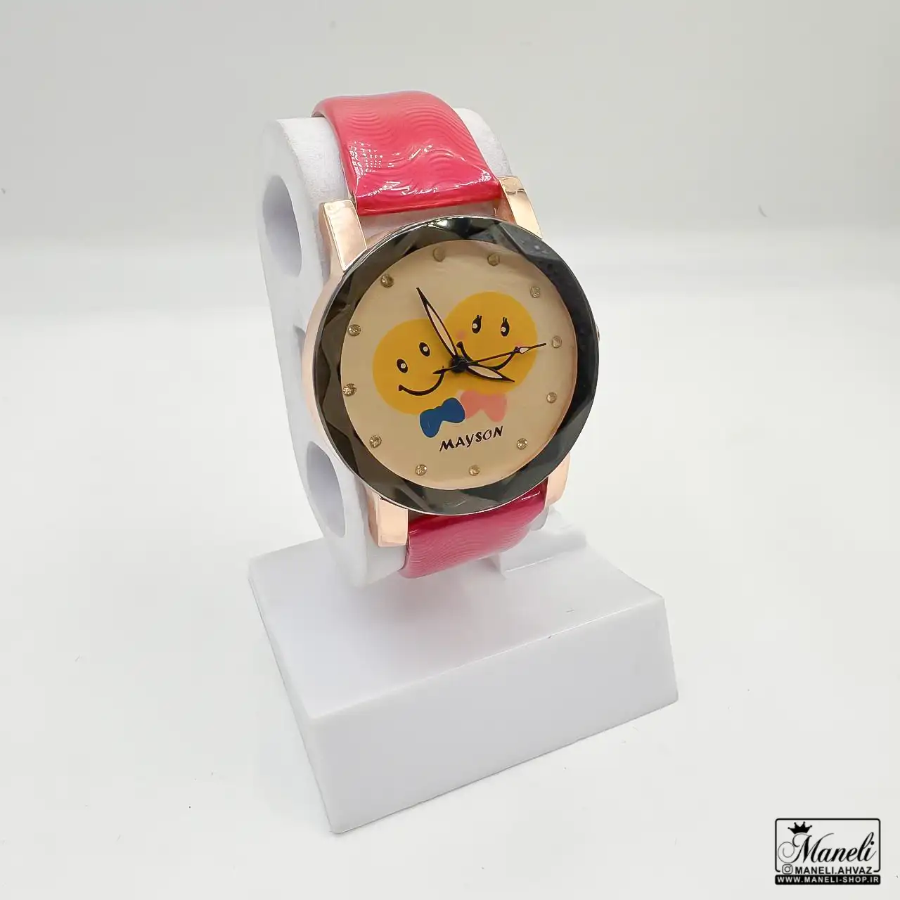 myson-watch-4 ساعت دخترانه شیشه تراش mayson صورتی