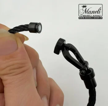 دستبند امگا مشکی مردانه رنگ ثابت - Image 5