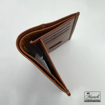 ست هدیه ای کیف کوتاه و جاسوئیچی چرم طبیعی عسلی و مشکی - Image 5