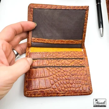 ست چرم طبیعی مردانه کیف ، کمربند ، جاکارتی ، خودکار | رنگ عسلی - Image 4