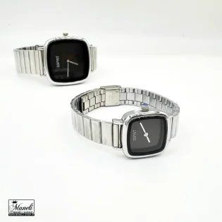 خرید ست ساعت مردانه و زنانه اسپریت نقره ای صفحه مربع مشکی | اورجینال