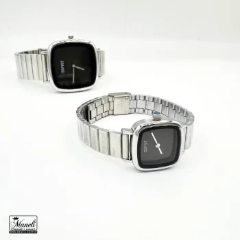 خرید ست ساعت مردانه و زنانه اسپریت نقره ای صفحه مربع مشکی | اورجینال