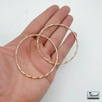 گوشواره حلقه ای ژوپینگ سایز بزرگ طرح دار | طلایی - Image 4