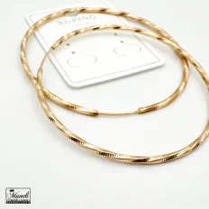 گوشواره حلقه ای ژوپینگ سایز بزرگ طرح دار | طلایی